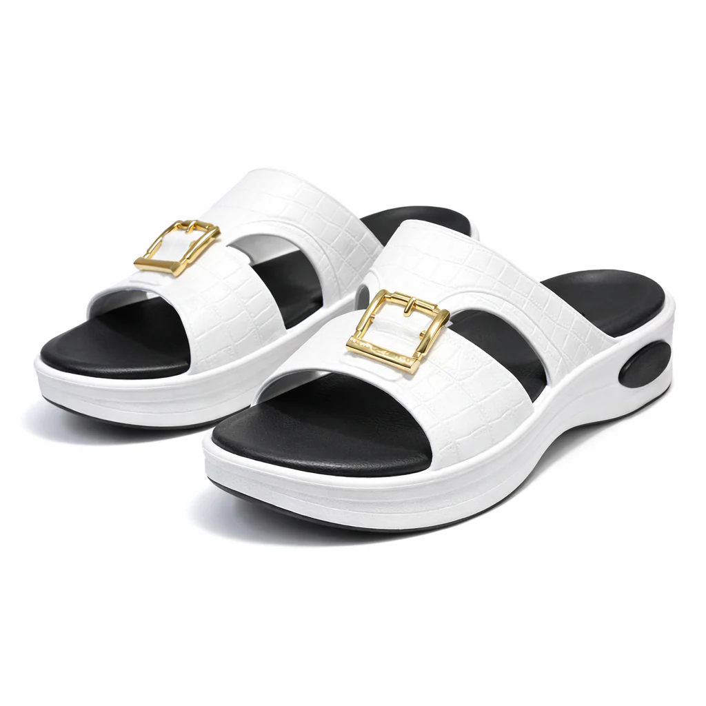 Men Arabic Style Comfort Slippers with Buckle | Soft Cushioned Sole|ZEE-5029 - Image 19