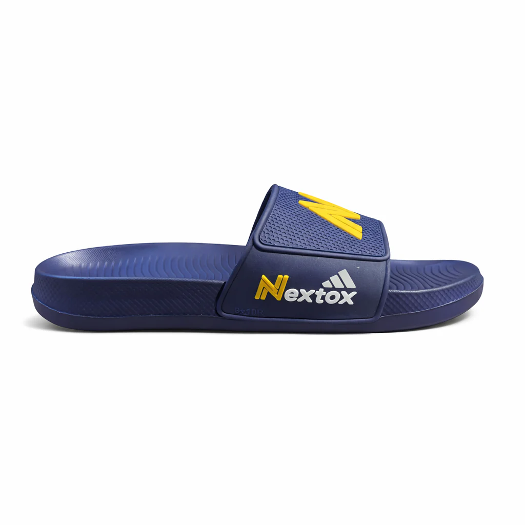Men’s Comfort Slide Slippers Grey & Blue Slides with Cushioned Footbed |NEXT-R27 - Image 4