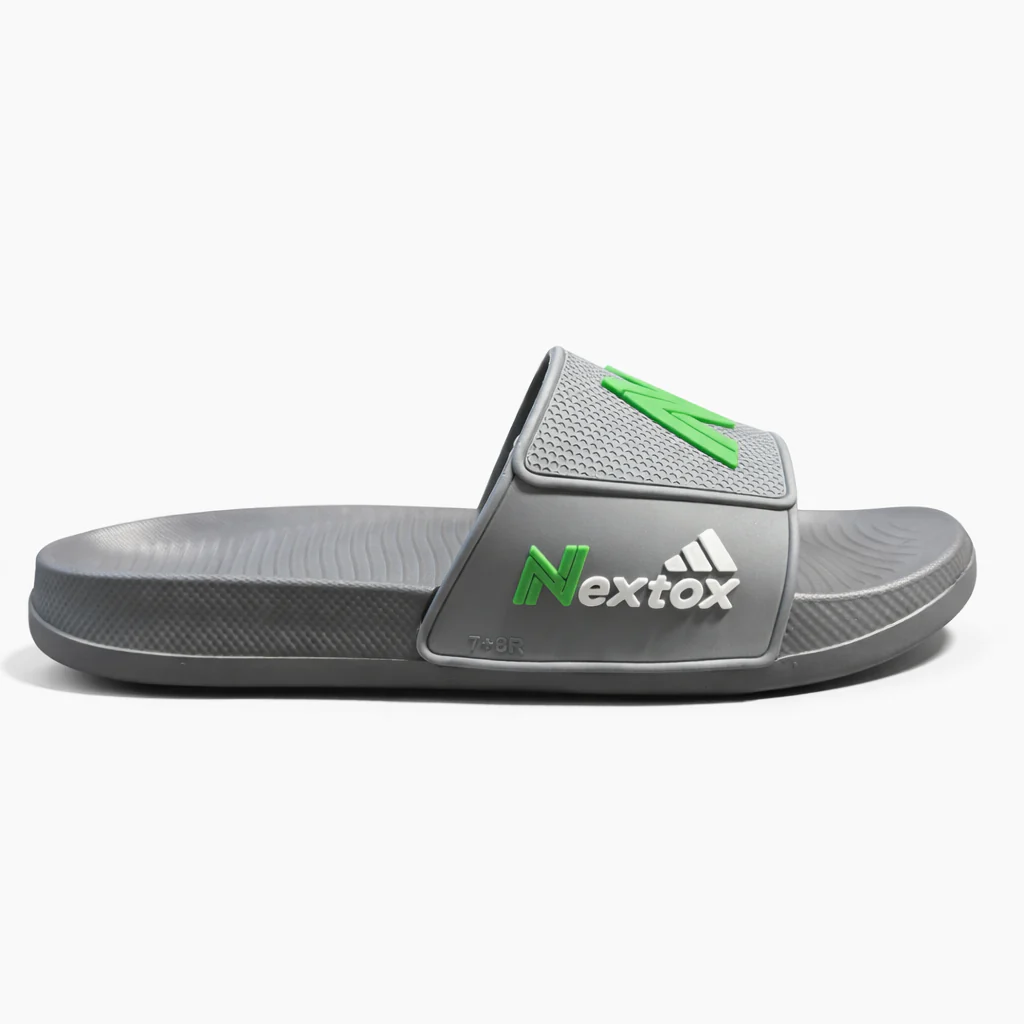 Men’s Comfort Slide Slippers Grey & Blue Slides with Cushioned Footbed |NEXT-R27 - Image 6