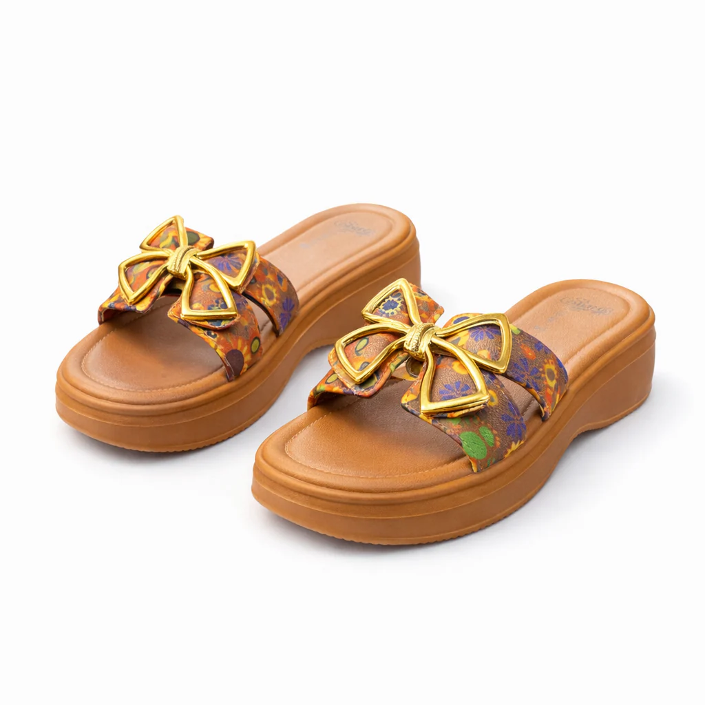 Urban Walk Women EVR Comfort Slippers Floral Bow Style| Zee-258 - Image 3