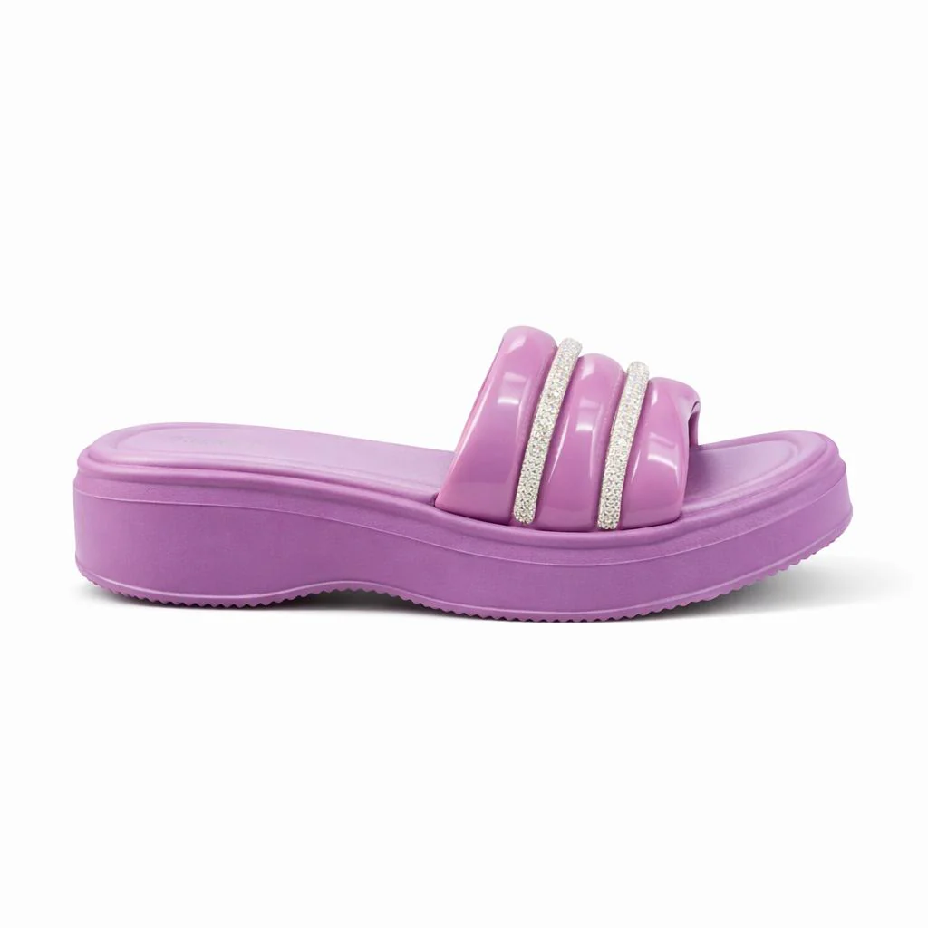 Urban Walk Women’s Cushioned Slides with Crystal Straps| Zee-256 - Image 8